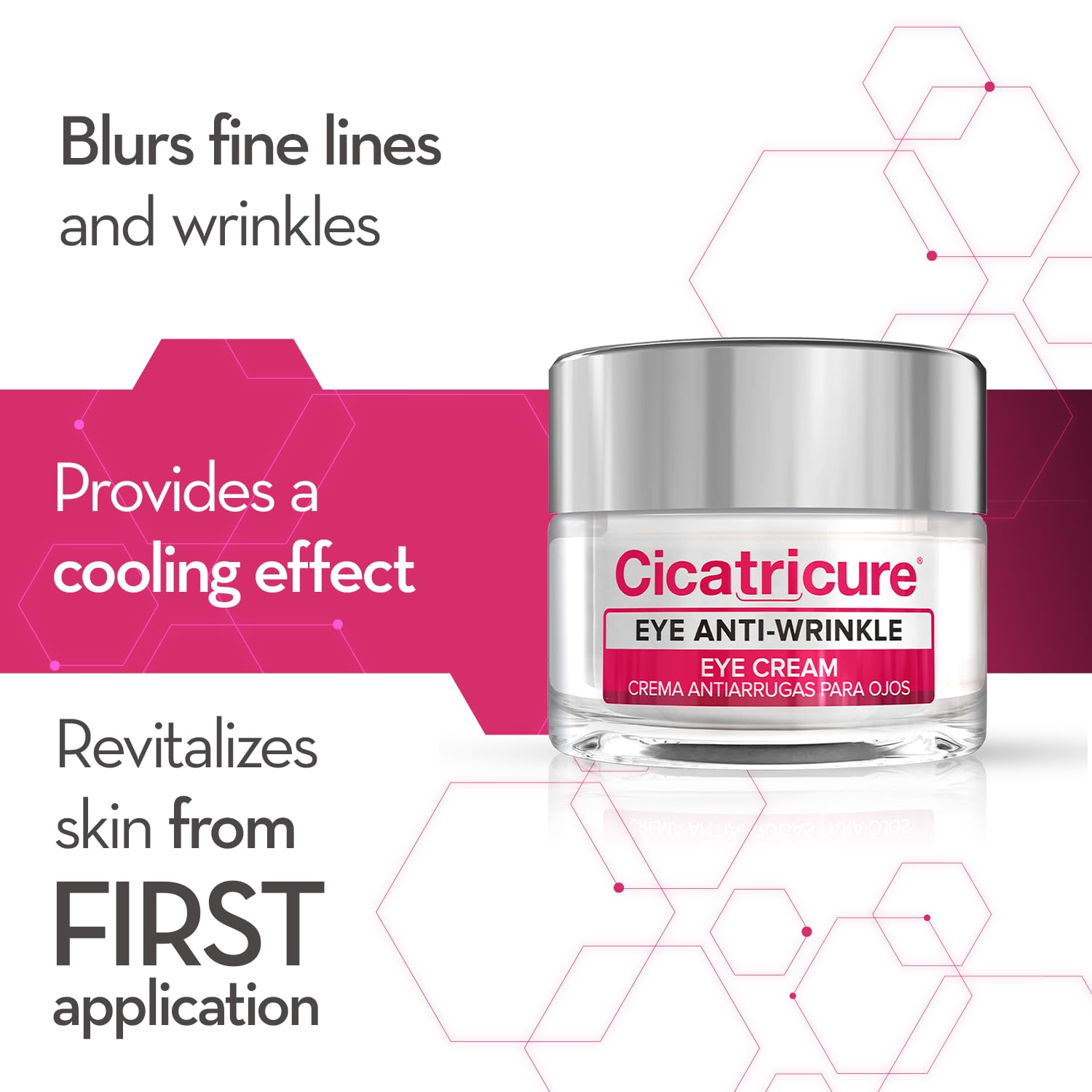 Texture gel yeux Cicatricure, préparation lissante et fraîche pour le contour des yeux.