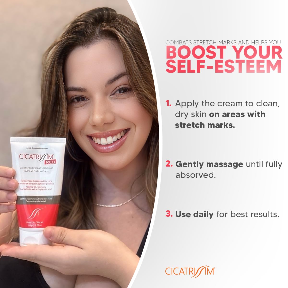 Cicatrissim Crème massage et application, absorption en douceur.