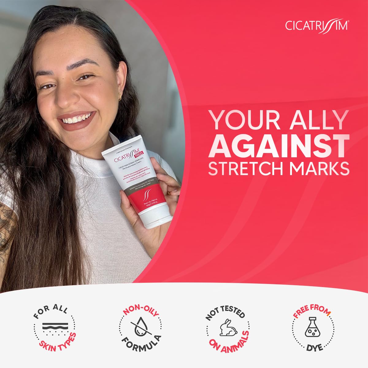 Cicatrissim Crème cuisses, peau plus souple et uniforme.