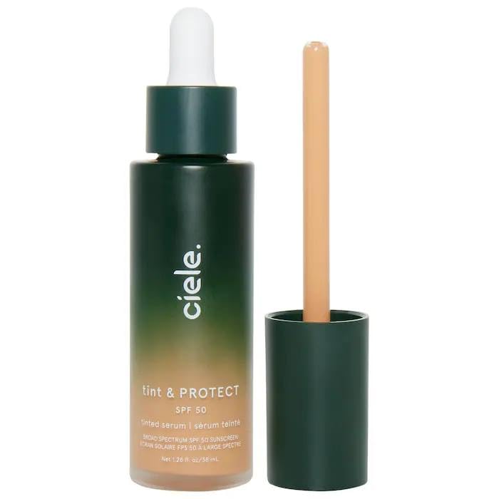 Ciele Teint & Protect SPF 50+ teinte 05 Medium, bouteille, fusion avec la peau pour un fini léger