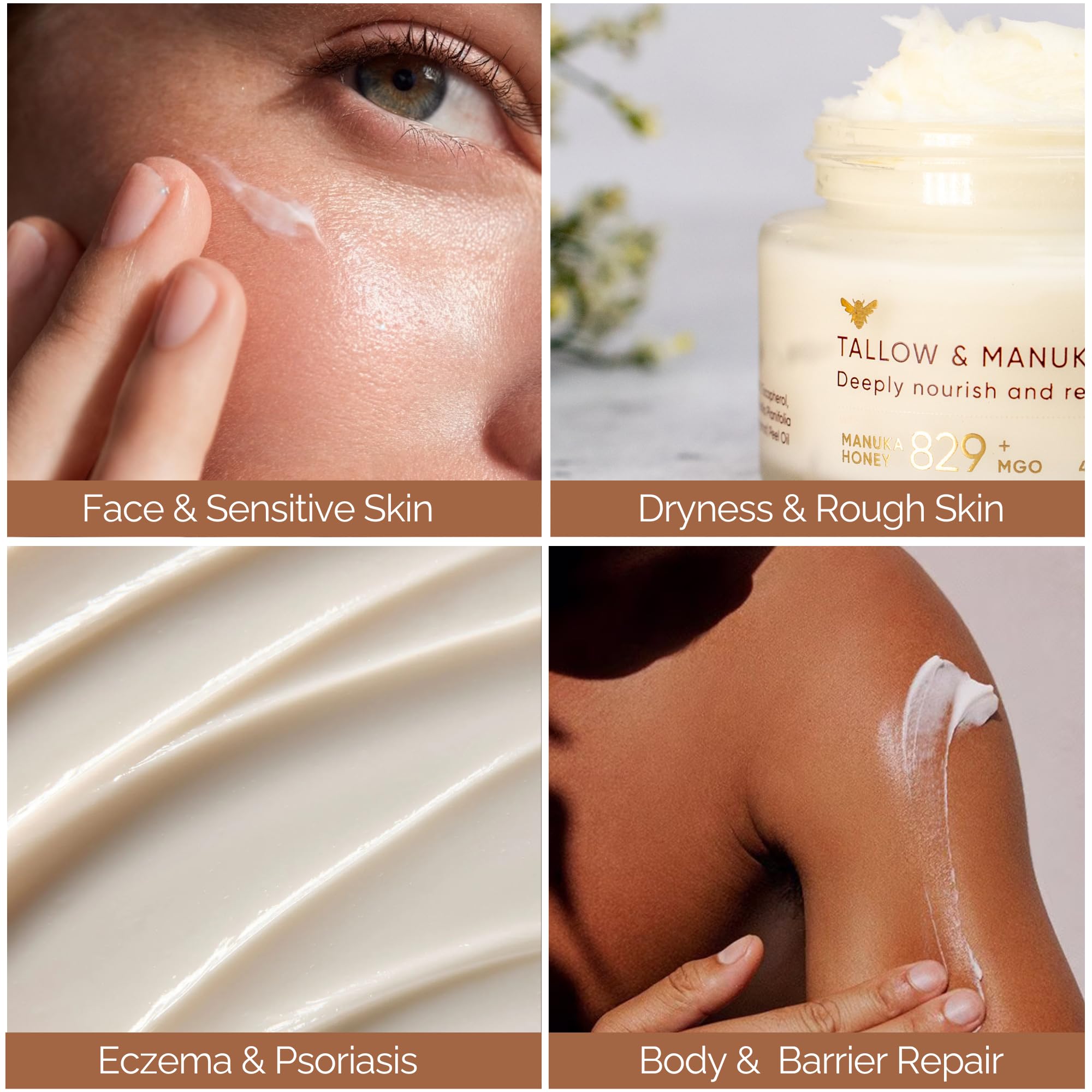 Cinder Brands baume, absorption rapide sur peau sensible.