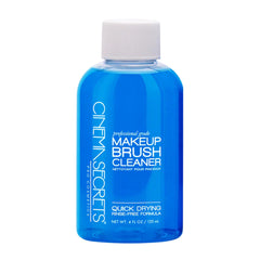 Cinema Secrets nettoyant pinceaux, bouteille bleu vanille, nettoyage rapide et parfum agréable.