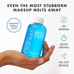 Cinema Secrets nettoyant pinceaux, utilisation rapide pour routine maquillage efficace.