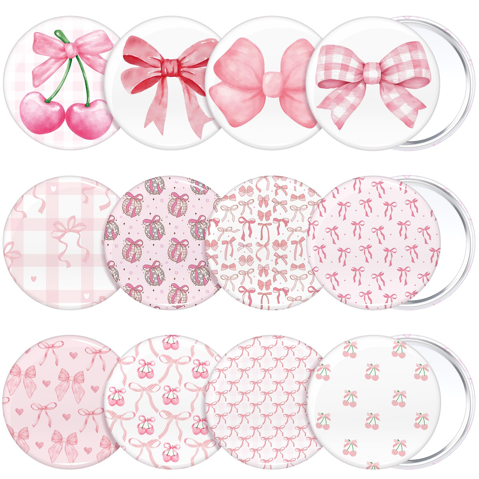 Miroir compact Cinnvoice Coquette Rose, ensemble varié pour différents looks.