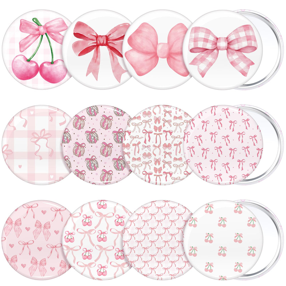 Miroir compact Cinnvoice Coquette Rose, ensemble varié pour différents looks.