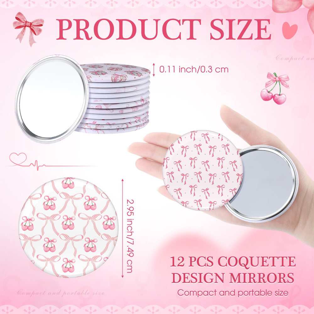 Miroir compact portable 7-5 cm, facile à glisser dans le sac.