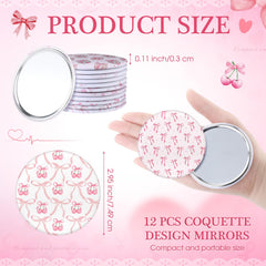 Miroir compact portable 7-5 cm, facile à glisser dans le sac.