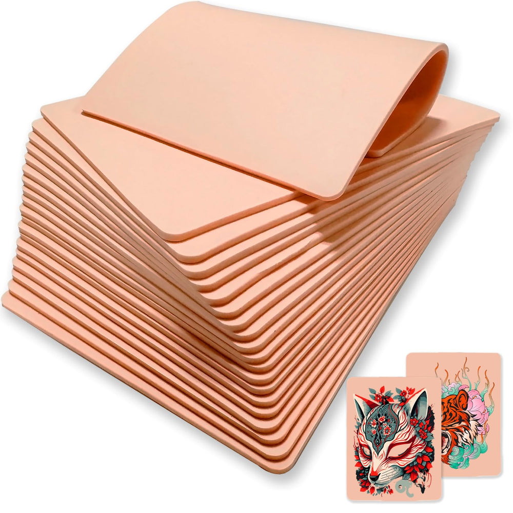 CINRA peau pratique 3mm 8x6, recto-verso, idéale pour des sessions de tatouage réalistes.