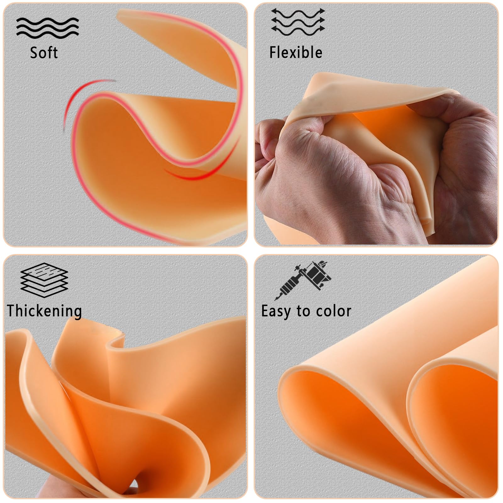 Pratique CINRA pour tatouage, détails et dégradés sur une peau synthétique.