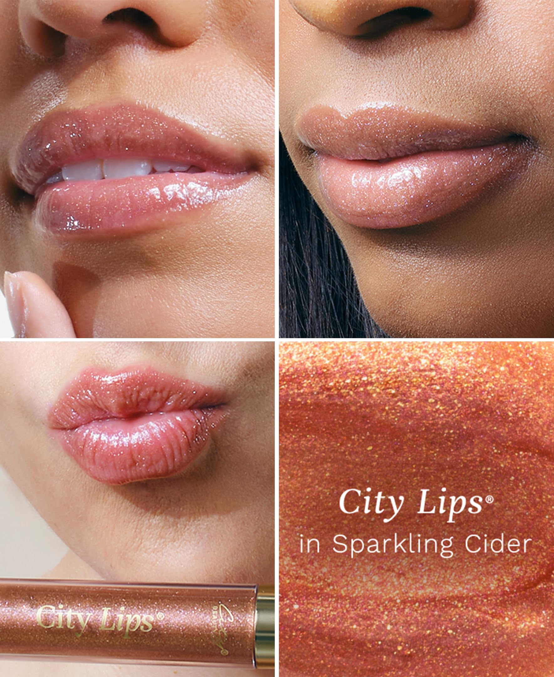 City Beauty City Lips brillant hydratant cidre scintillant pour lèvres souples