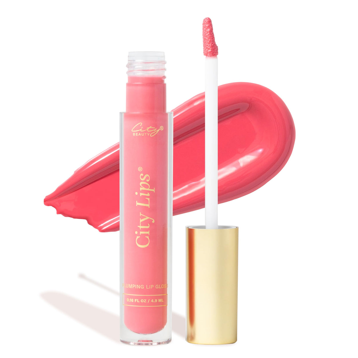 City Beauty City Lips Watermelon en flacon, texture repulpante et brillante.