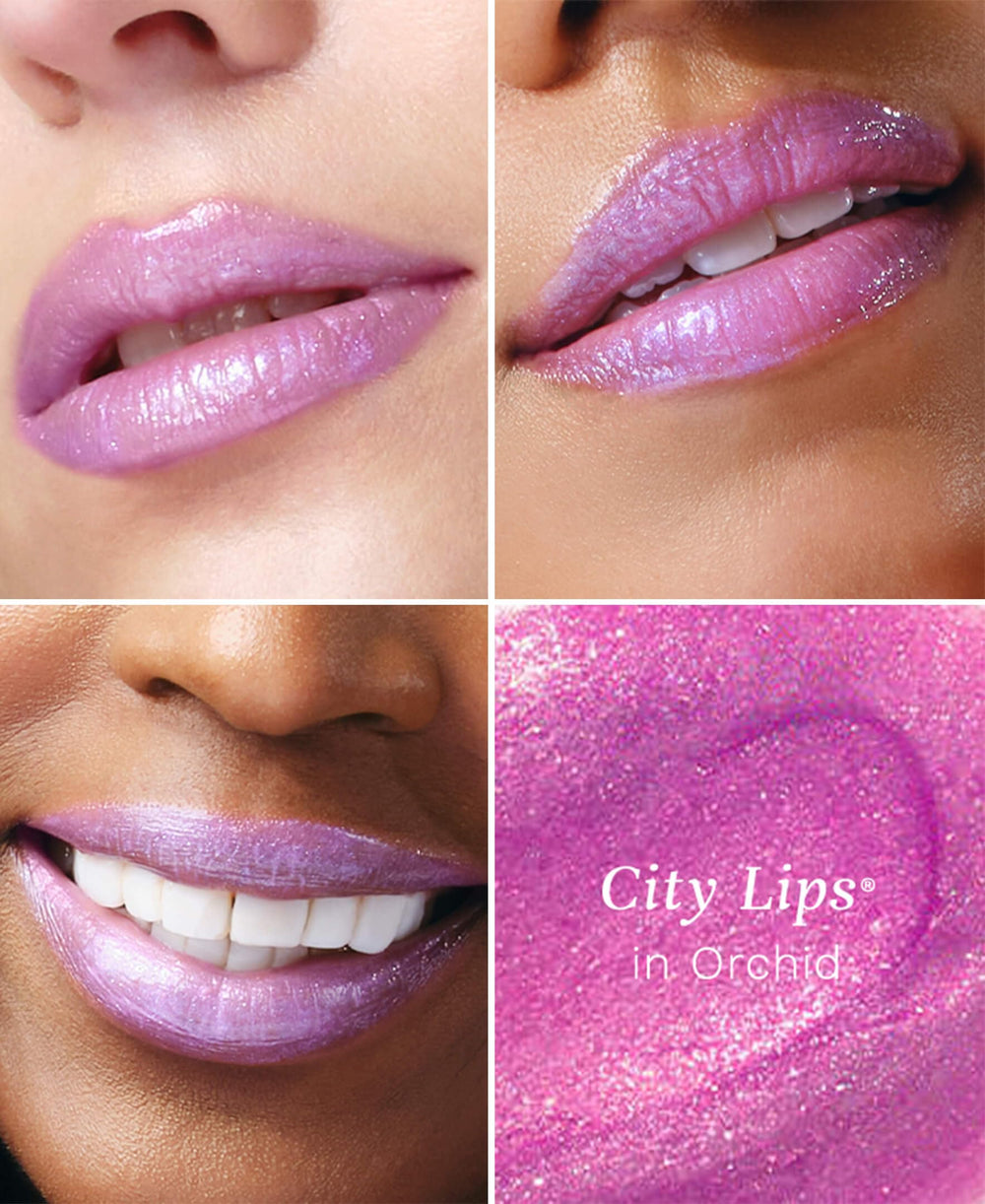 Apport facile sur lèvres propres avec City Lips Orchid.