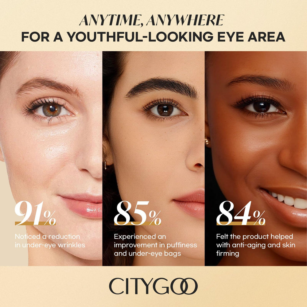 CITYGOO Retinol Eye Stick beside passport for travel skincare.