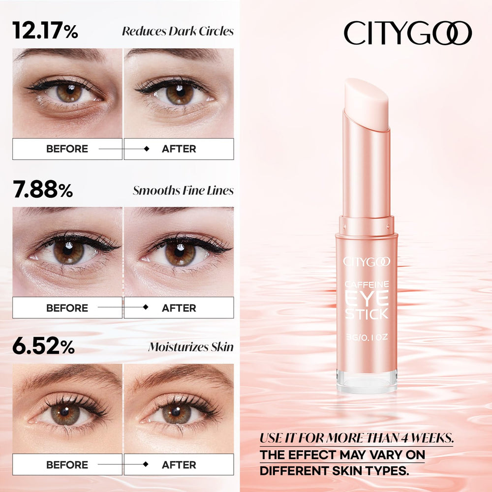 CITYGOO Stick Caféine Yeux – atténue les cernes et procure hydratation légère.