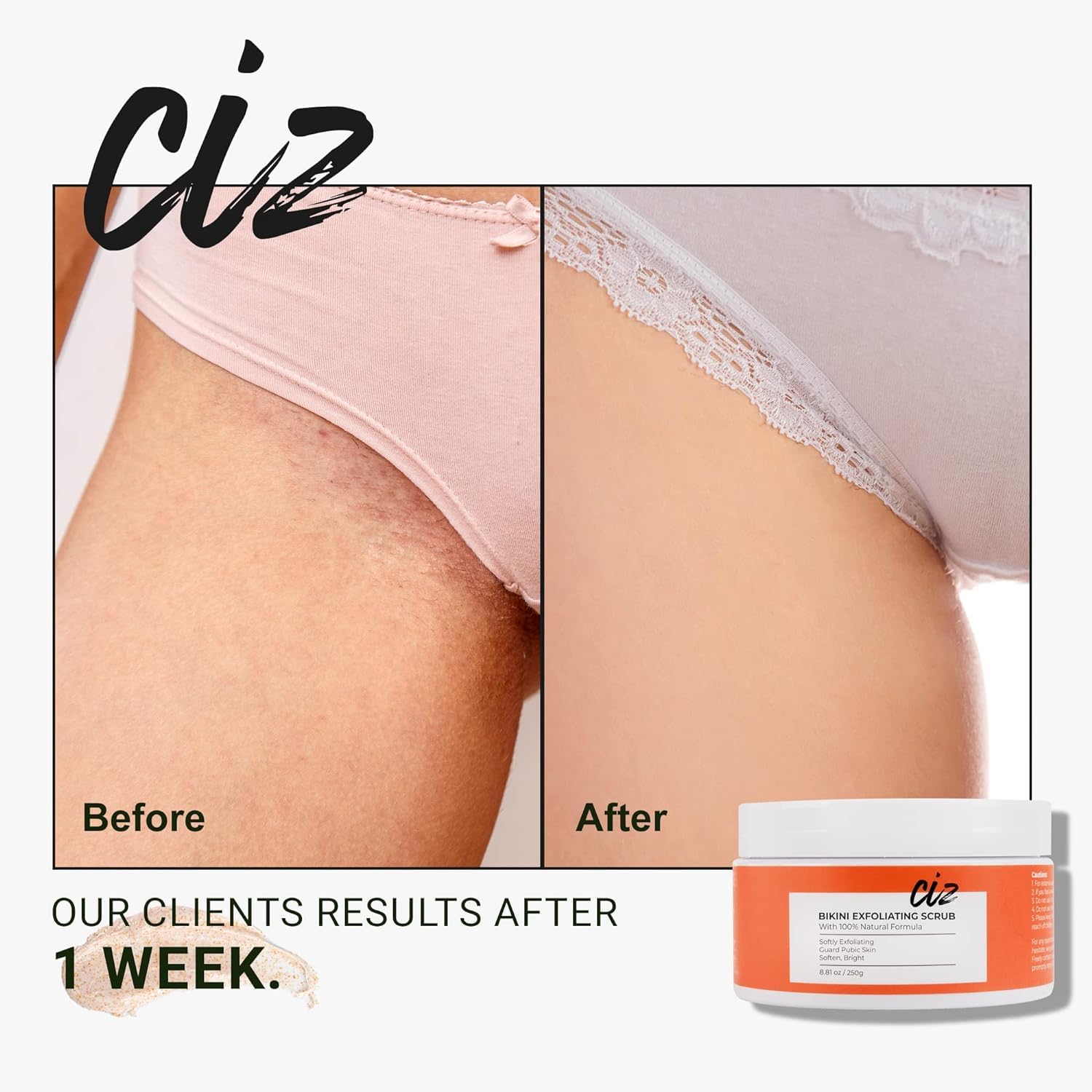 Gommage doux bikini-zone pores libérés pour peau lisse