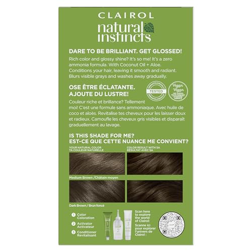 Clairol Natural Instincts: huile de coco et aloe pour cheveux doux et brillants