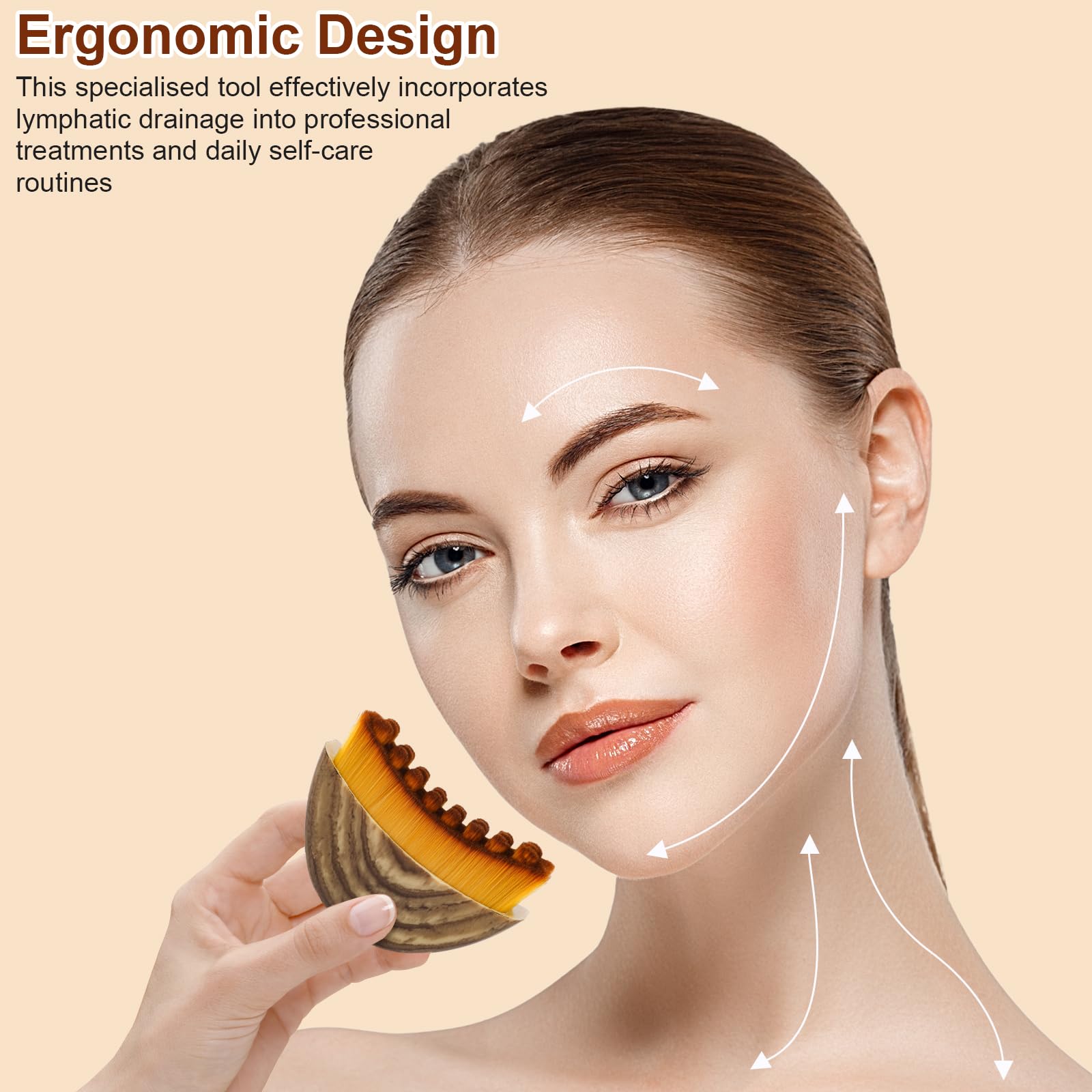 Brosse Clapery lymphatique visage – douceur adaptée à la peau sensible.
