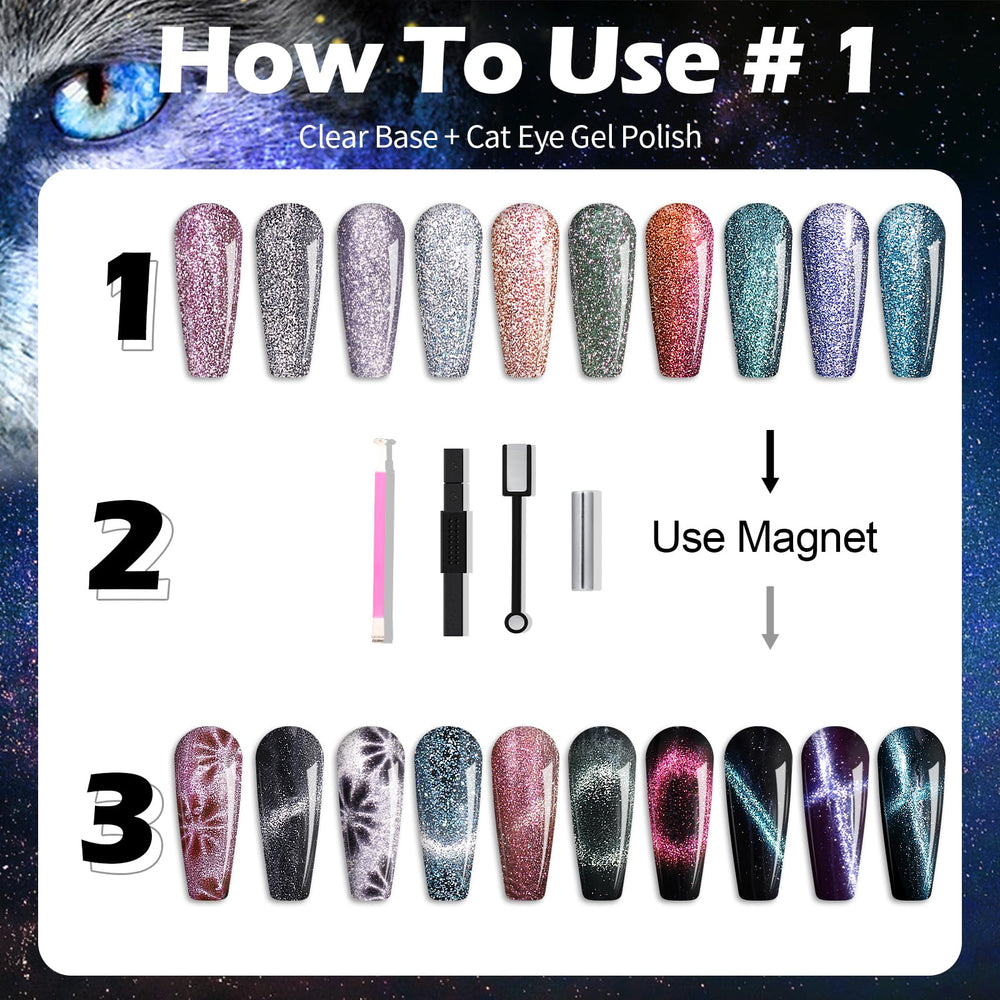Effets Cat Eye variés selon l’éclairage sur Clara Colors