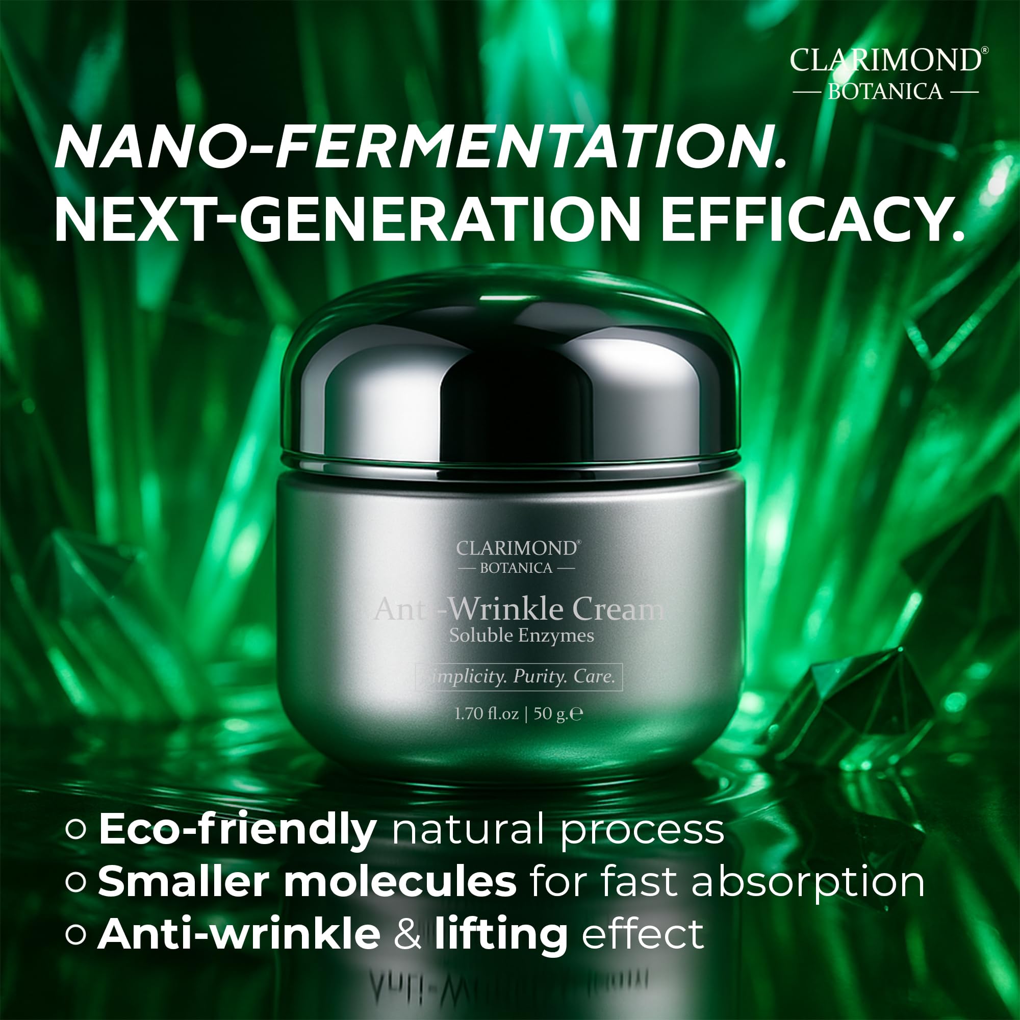 CLARIMOND Radiance Renewal – texture veloutée qui pénètre rapidement, peau lumineuse.