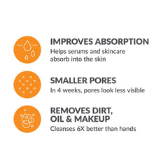Tête de brosse Radiance attachée, soin qui lisse et purifie la peau.