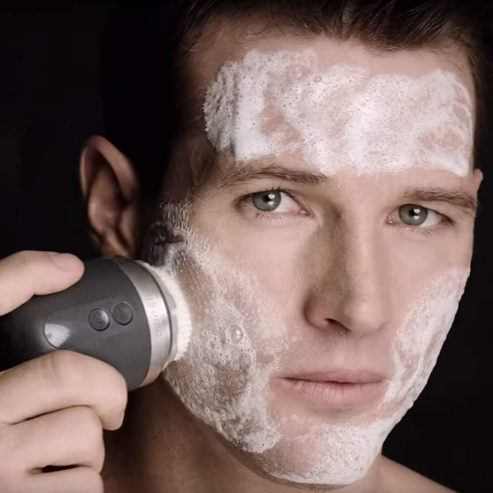 Clarisonic têtes-brosse-visage-hommes-poils-arrondis assurant douceur sur la peau.