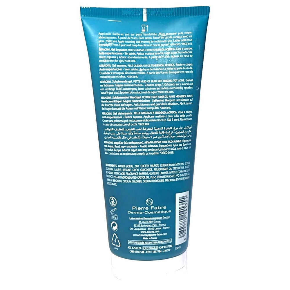 CLASSIC DERMA Keracnyl Flacon et etiquette: emballage clair et pratique pour une routine.