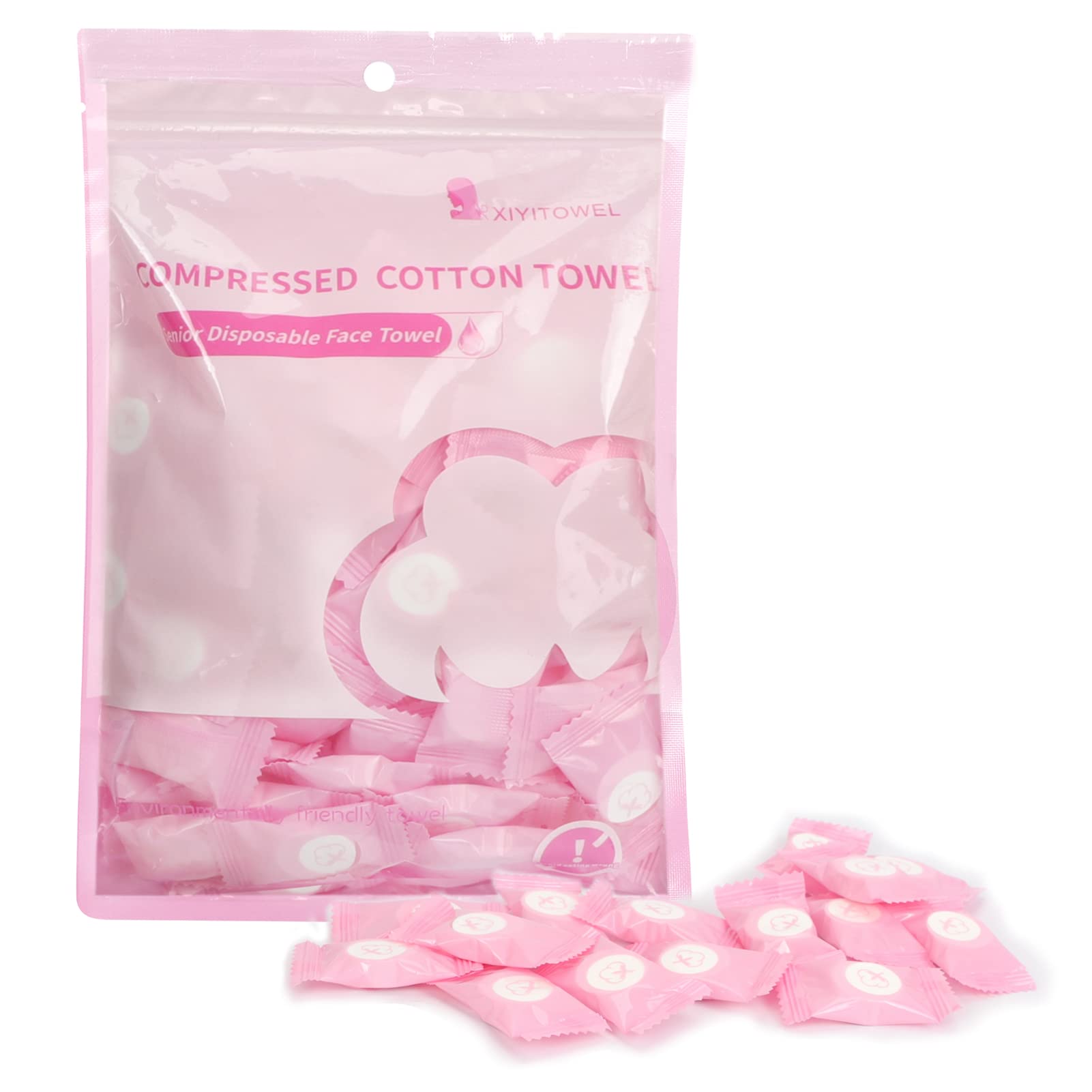 Classycoo serviette compressée rose emballage pratique pour voyage