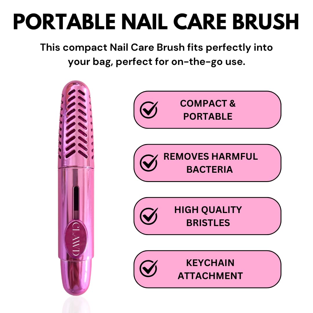 CLAWD brosse-ongles rose-finition-luxe, allure chic et durable.