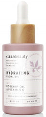 Huile visage Clean Beauty avec pétales de rose, hydratation en profondeur