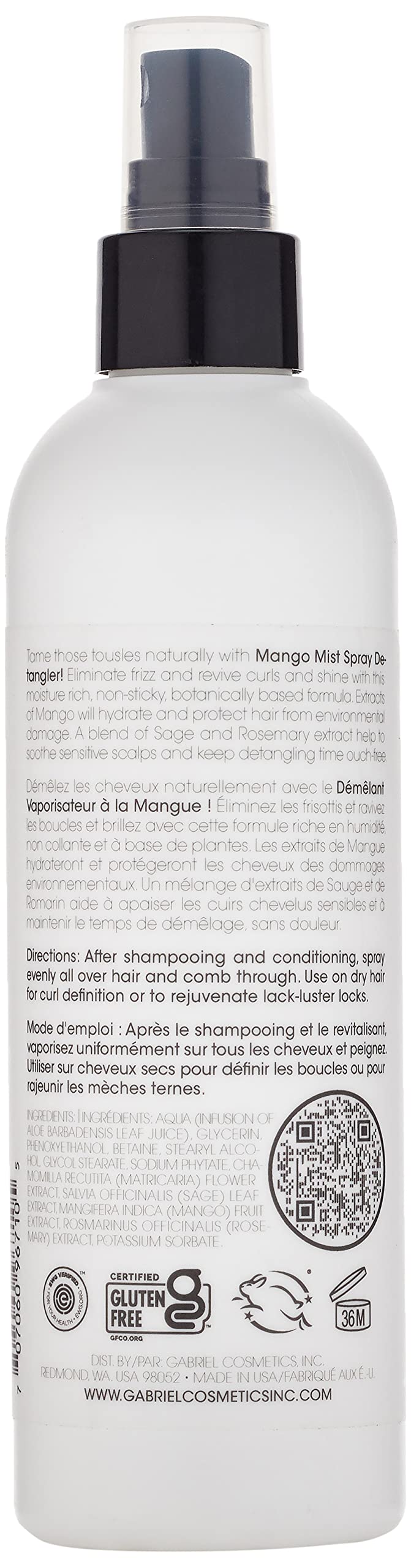 Mango Mist Démêlant – pulvérisateur Clean Kids Naturally, revitalise les cheveux des enfants.