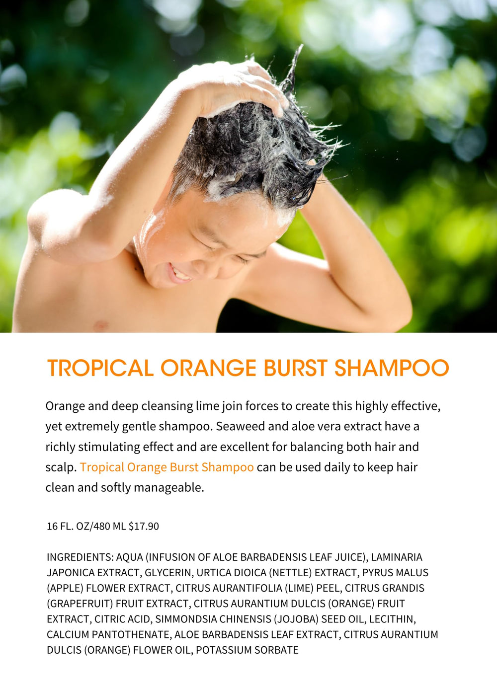 Texture crème Clean Kids Naturally Shampoing tropical, application douce et fluide.