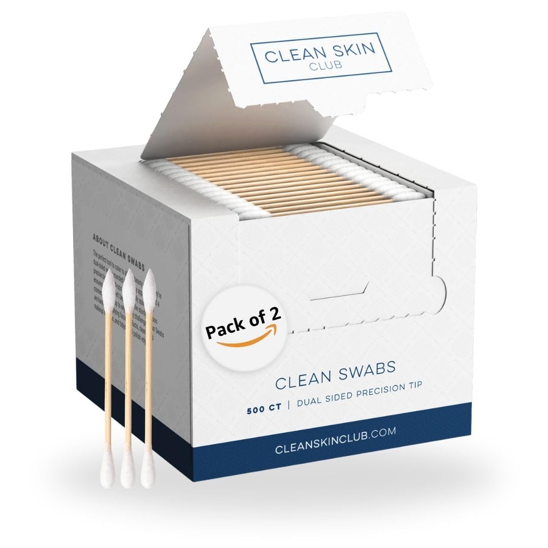 CLEAN SKIN CLUB Clean Swabs, emballage 2 pack, pratique pour kit beauté et déplacements.