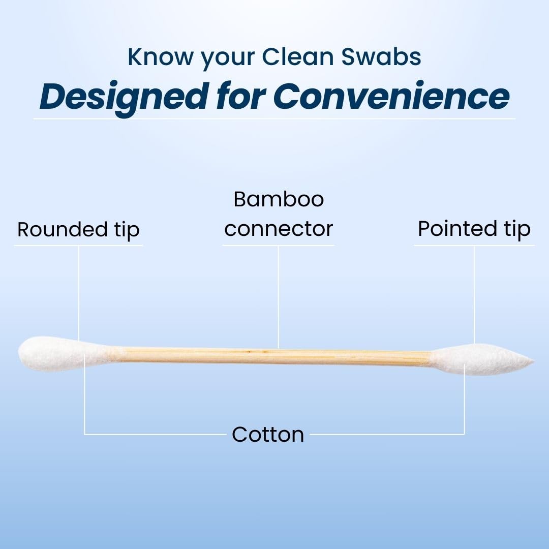 Pointe double-face des Clean Swabs par CLEAN SKIN CLUB, précision idéale pour retouches maquillage.