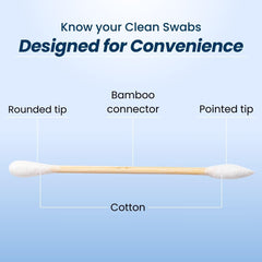 Pointe double-face des Clean Swabs par CLEAN SKIN CLUB, précision idéale pour retouches maquillage.