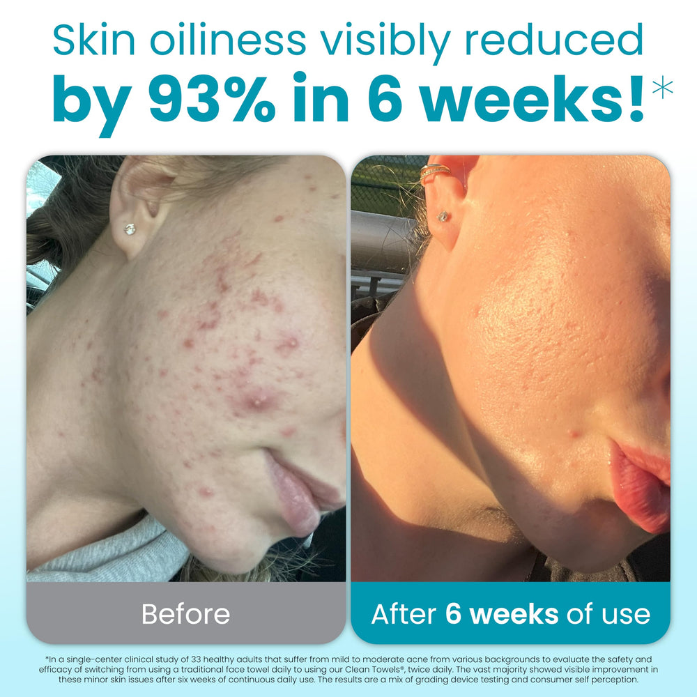 Texture exfoliante en points sur les lingettes Clean Skin Club