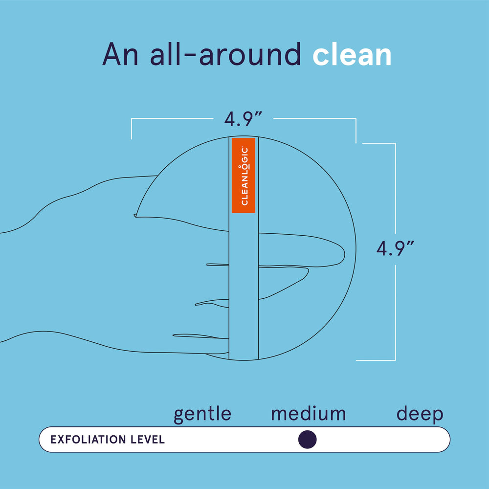 Application sous la douche avec massage circulaire Cleanlogic.