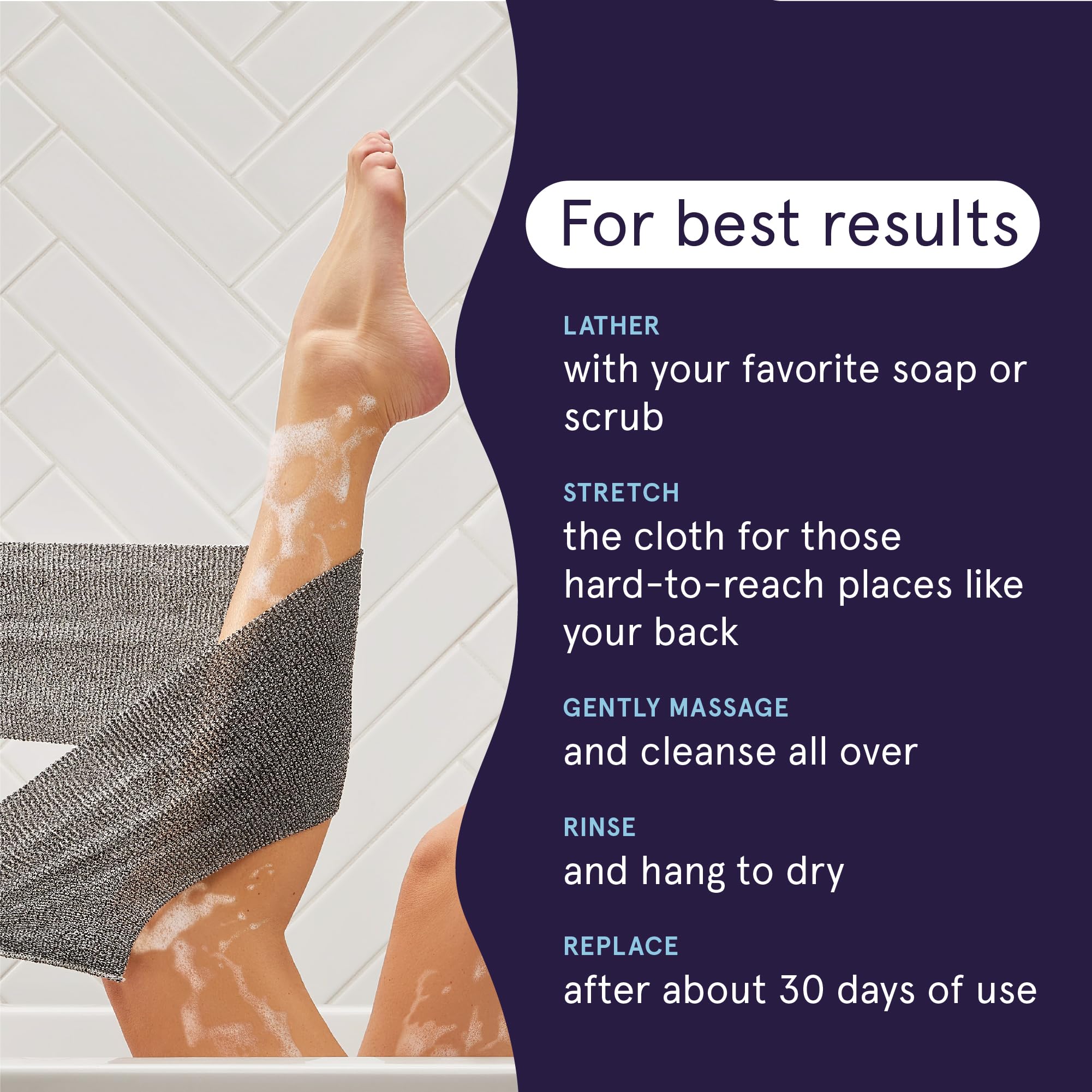 Gant charbon detox Cleanlogic montre texture naturelle, idéal pour routine quotidienne.
