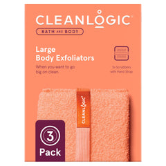 Cleanlogic gommage-corps grand-format exfolie en profondeur pour une peau plus lisse.