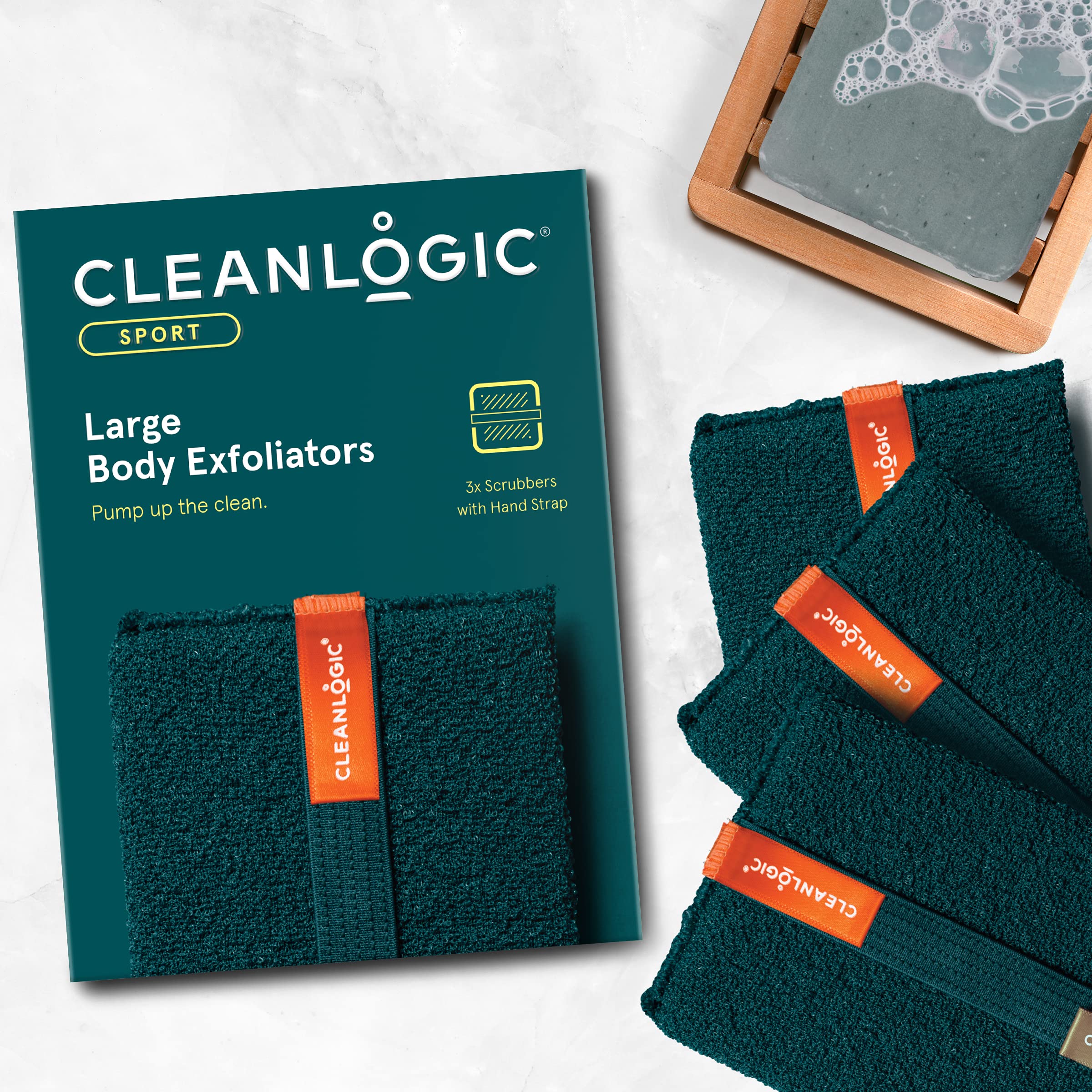 Cleanlogic Sport grande brosse exfoliante, massage doux pour peau nette