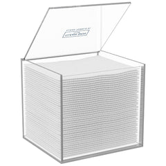 Boîte acrylique transparente CLEAN SKIN CLUB pour 50 serviettes XL, rangement clair.