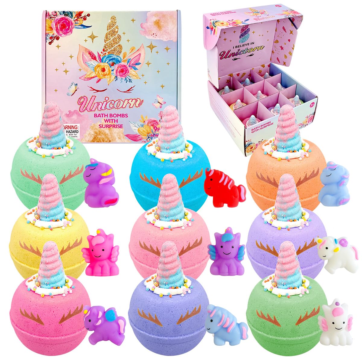 Clear and Fresh bombes bain unicornes: emballage individuel pratique pour le bain des enfants