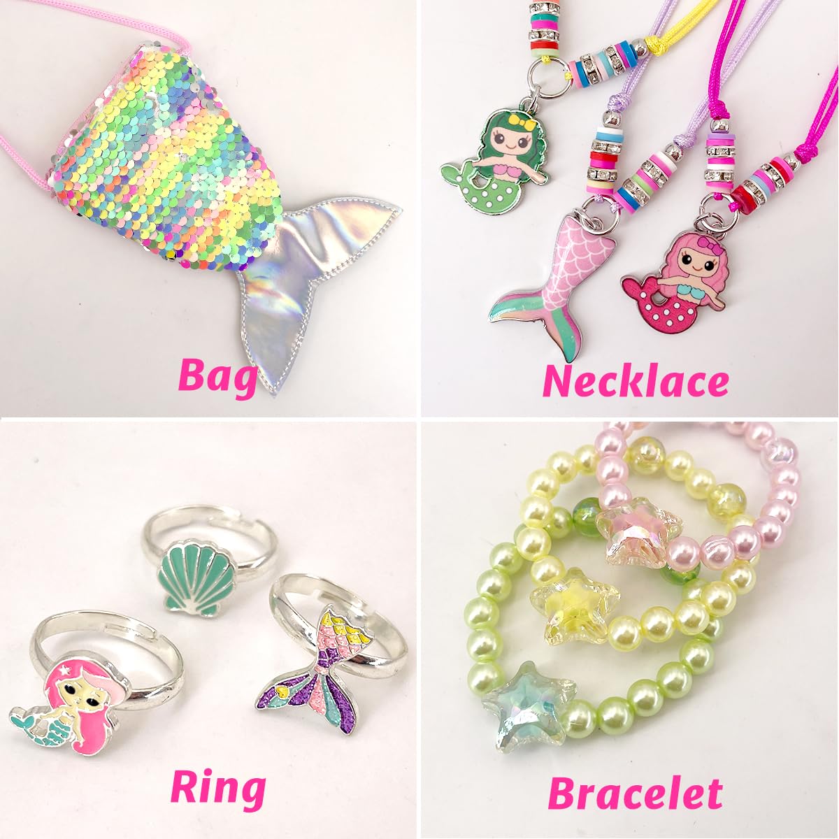 Clear and Fresh bracelets et bijoux sirène colorés pour filles