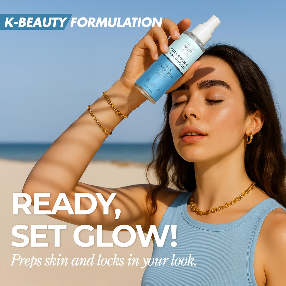 Clear Beauty brume visage rafraichissante apres application pour peau lumineuse