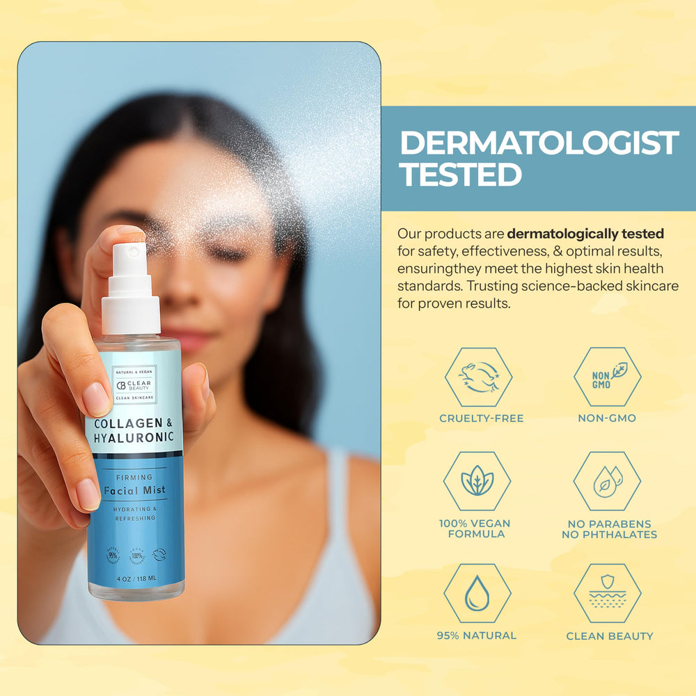 Clear Beauty brume visage sans cruauté animale et ingrédients naturels