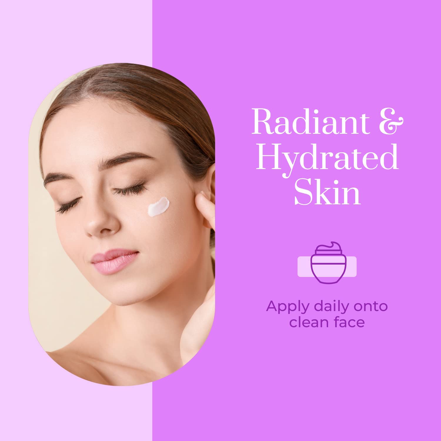 Avant/après léger sur le visage avec Clear Beauty Crème Jour Collagène.