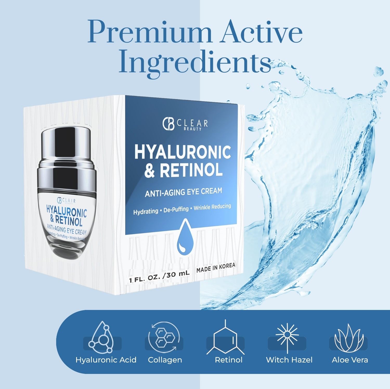 Application douce de la Crème Yeux Clear Beauty autour des yeux.
