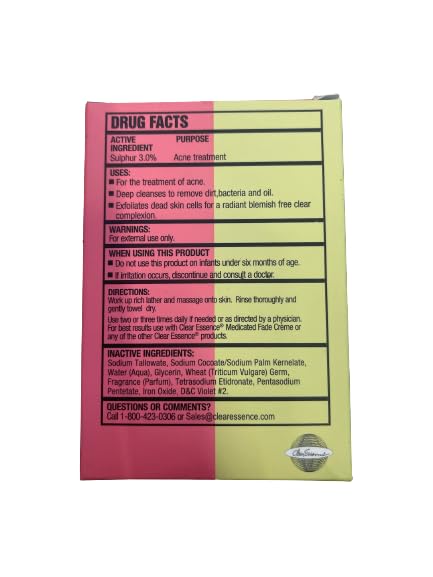 Clear Essence barre exfoliante medicamenteuse, gommage léger pour la peau.