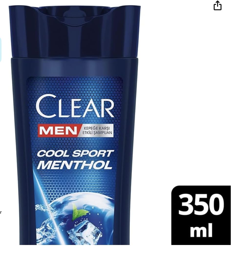 Étiquette du packaging Clear Men Cool Sport Menthol, signe d'une expérience fraîche.