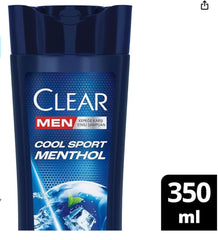 Étiquette du packaging Clear Men Cool Sport Menthol, signe d'une expérience fraîche.