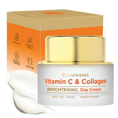 Clear Visage – crème-jour-vitamine-c-collagene: hydratation rapide et teint frais.